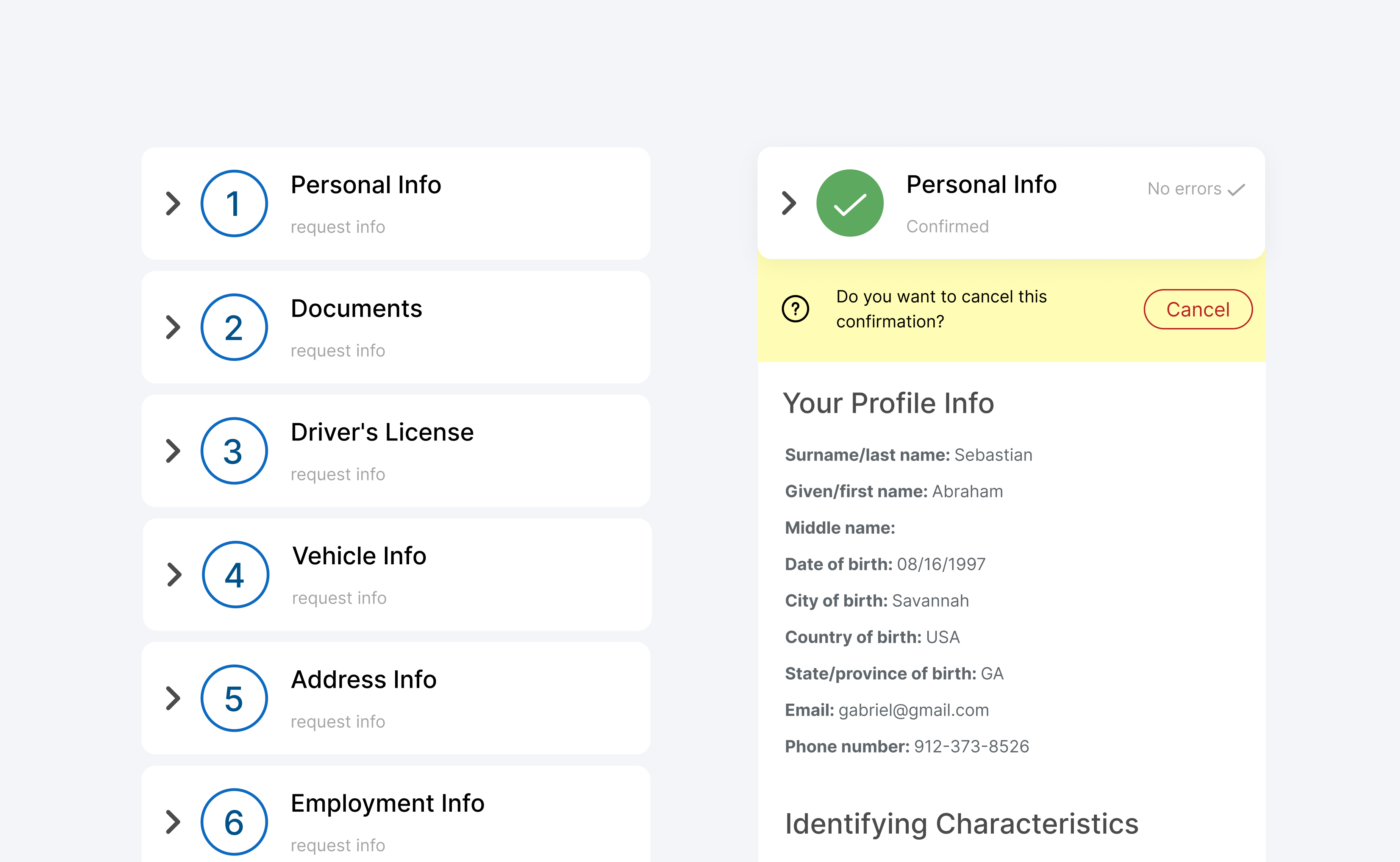 Second application form navigation iteration