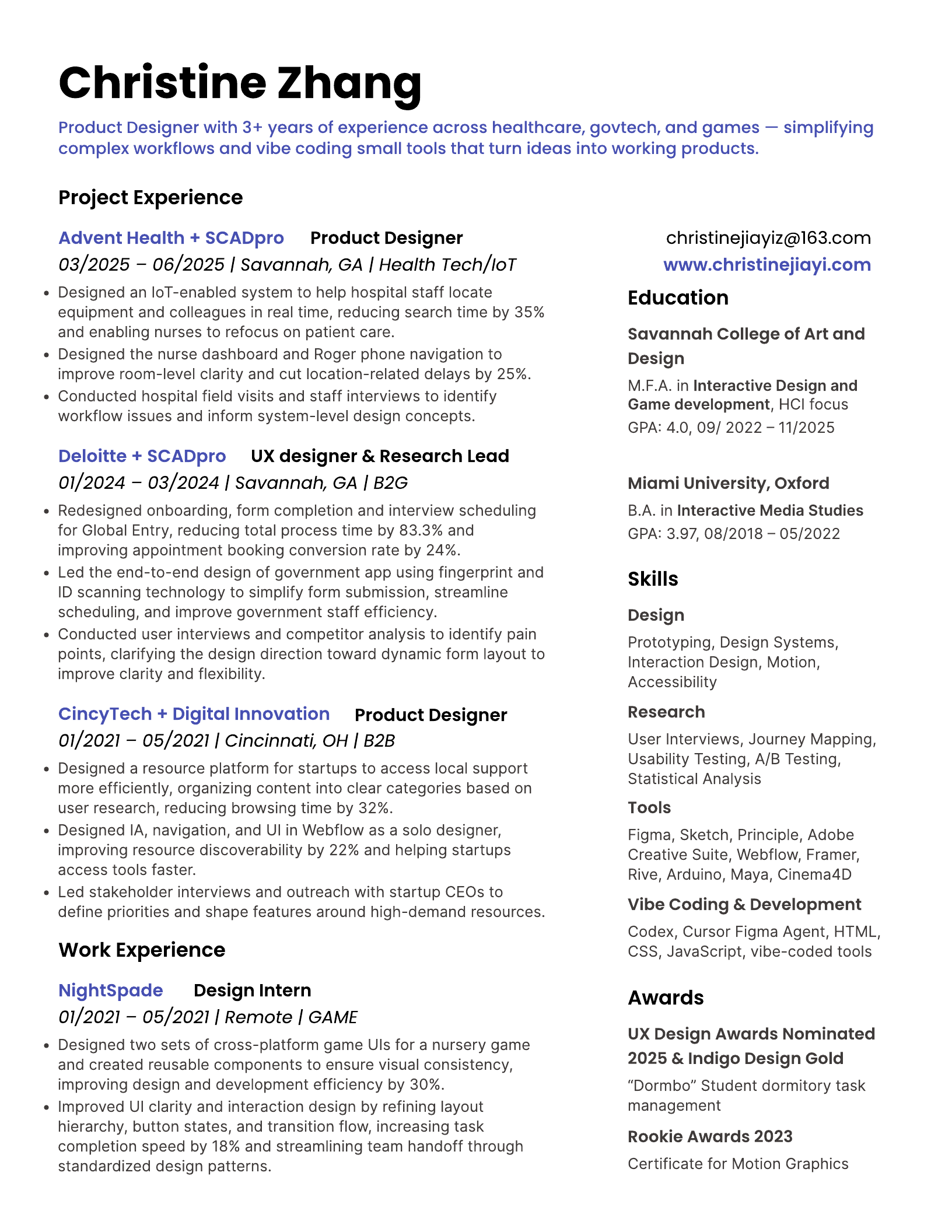 English resume preview